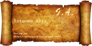 Istenes Aliz névjegykártya